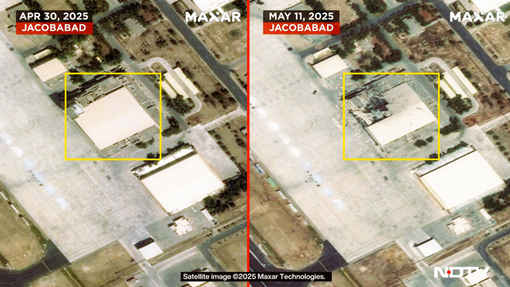 Bharat ke hamle se pehle aur baad — Pakistan ke airbase ki hairaan kar dene wali satellite tasveeren!